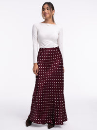 Satin-Rock „Cara“ in Burgundy