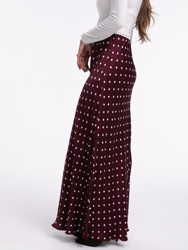 Satin-Rock „Cara“ in Burgundy