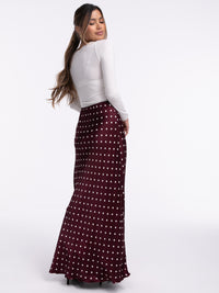 Satin-Rock „Cara“ in Burgundy