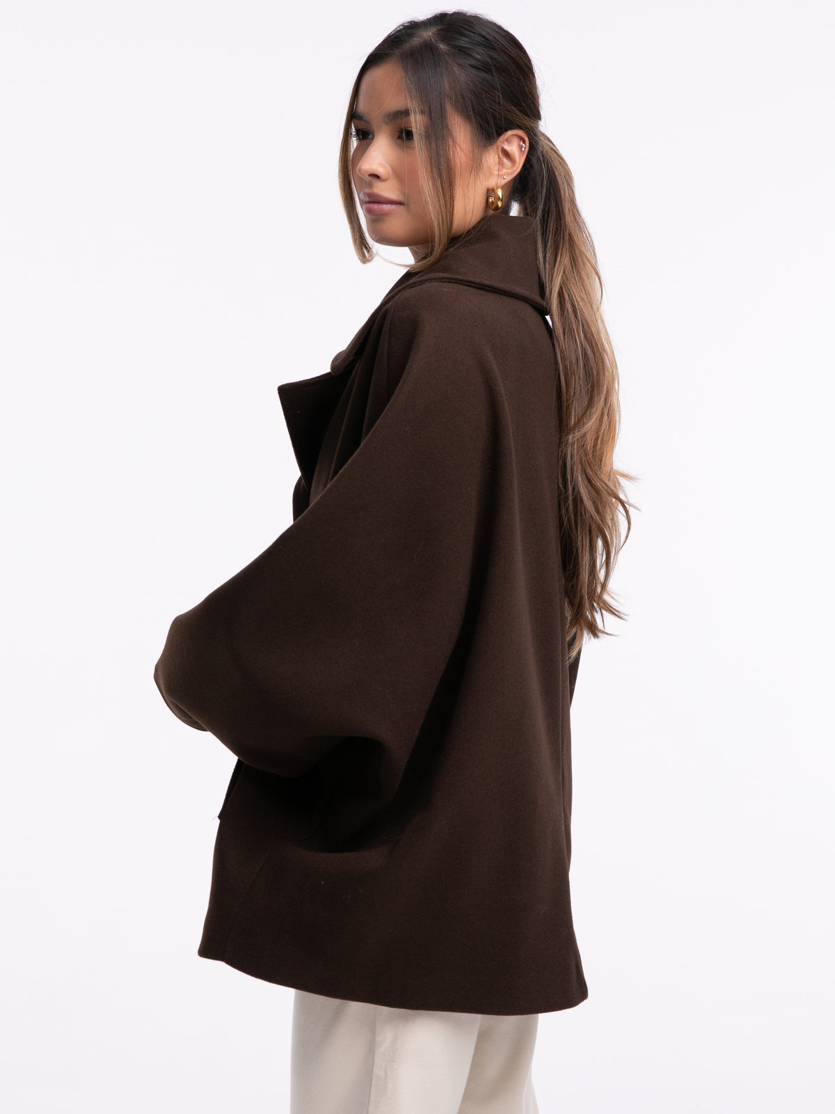 Cape-Mantel "Nora" in Braun