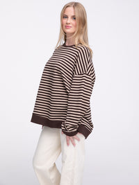 Sweater "Stripes" in Braun