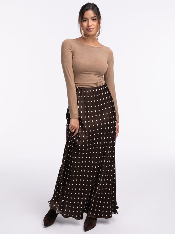 Satin-Rock „Cara“ in Braun