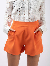 High-Waist Shorts in Orange