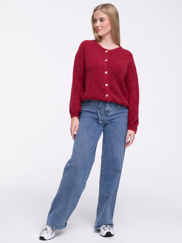 Cardigan "Serena" in Weinrot
