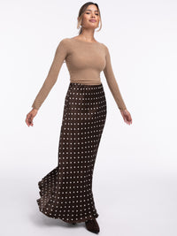 Langarm Shirt "Anitha" in Camel