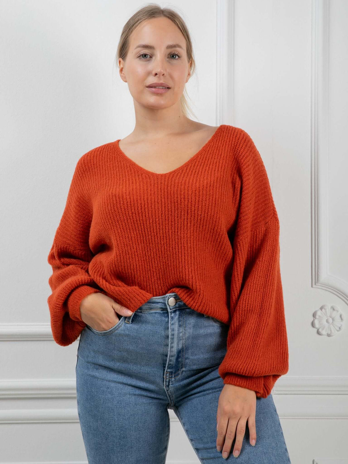 Pullover "Leia" in Rostrot