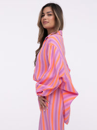 Musselin-Bluse "Capri" in Lila/Orange