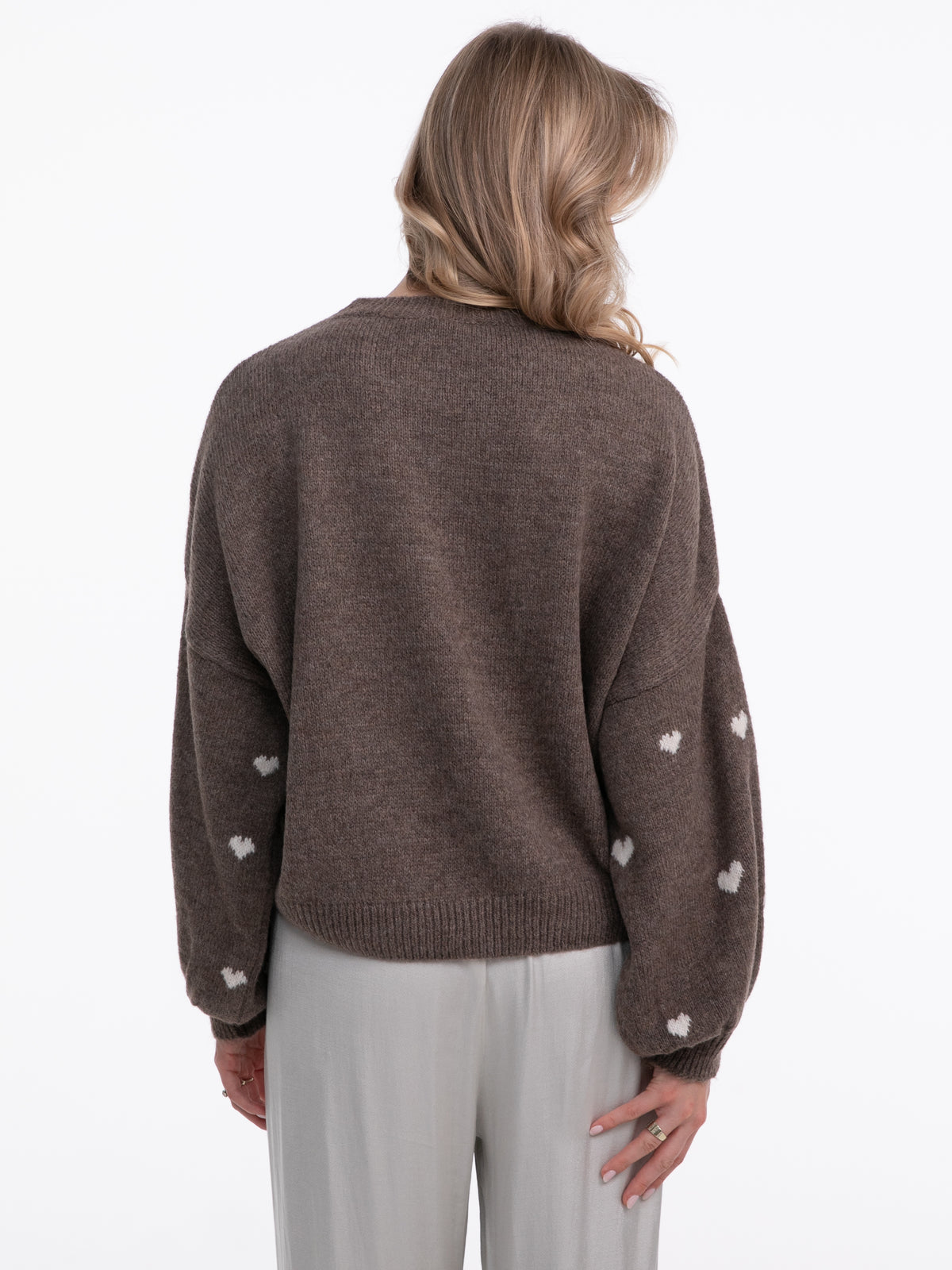 Strickpullover "Lovebird" in Cappuccino/Creme