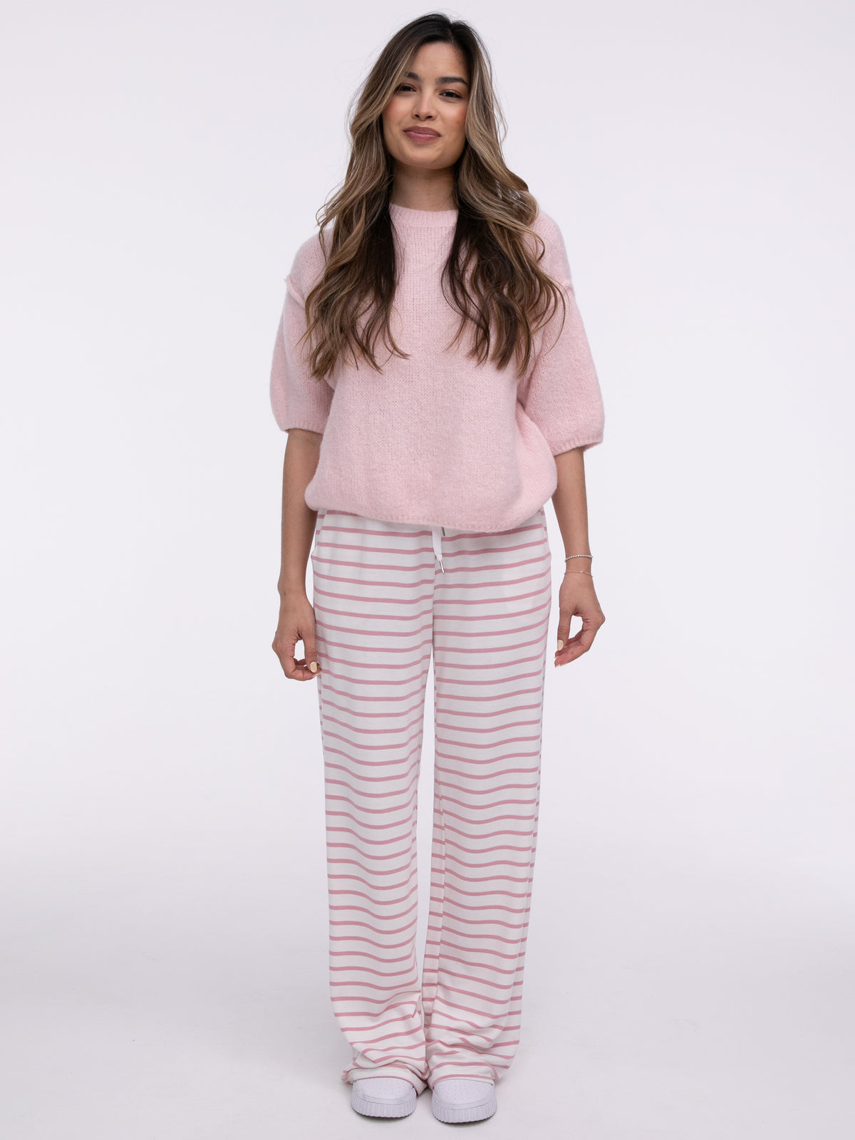 Hose „Agnes“ Rosa Gestreift