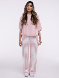 Hose „Agnes“ Rosa Gestreift