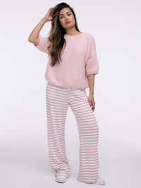 Hose „Agnes“ Rosa Gestreift