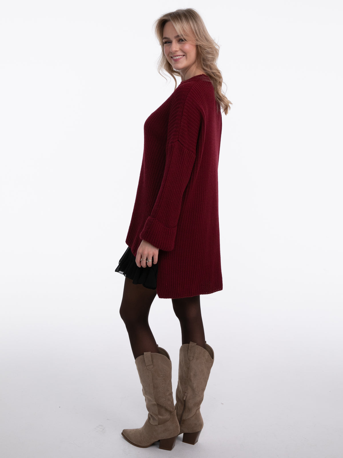 Pulloverkleid "Lottie" in Burgundy