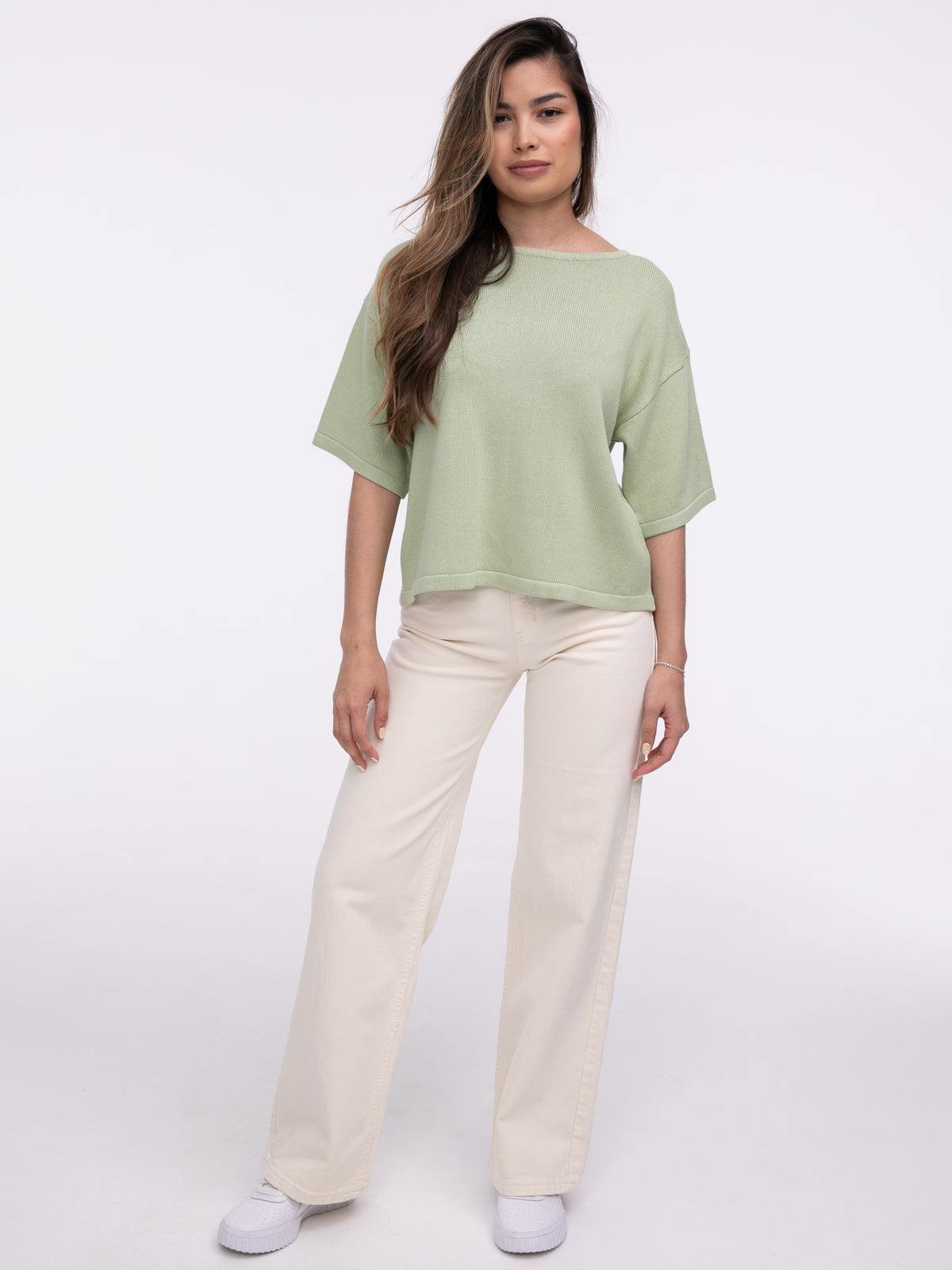 Premium Strick-Shirt "Lina" in Lagoon Green