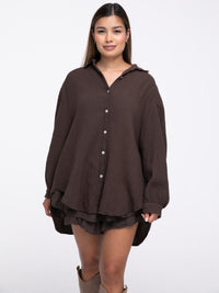 Musselin-Bluse "Wanda" in Braun