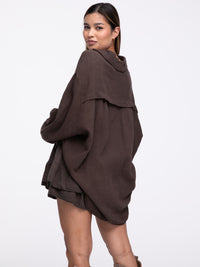 Musselin-Bluse "Wanda" in Braun