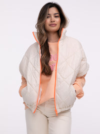 Oversized-Weste "Liane" in Creme