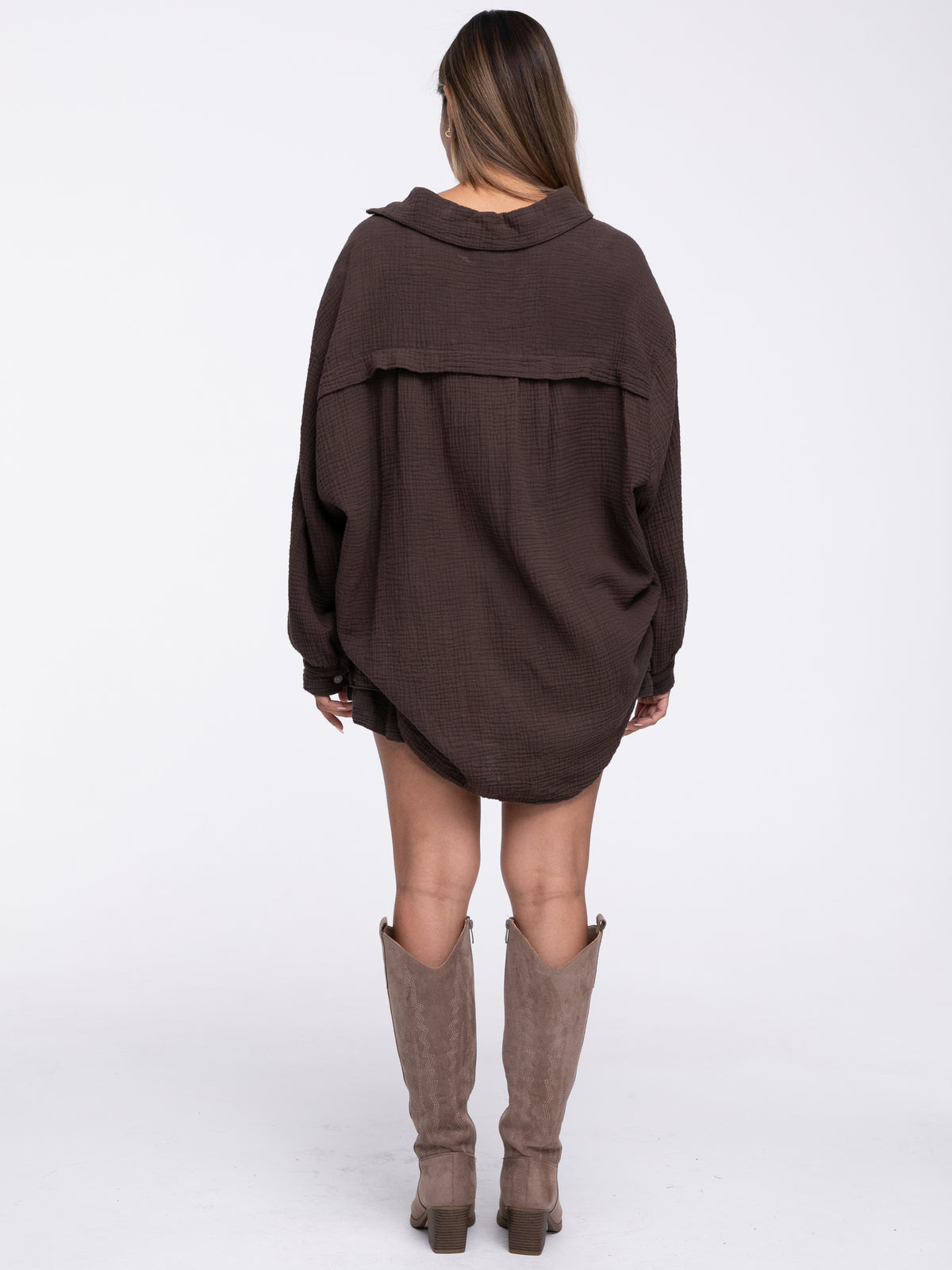 Musselin-Bluse "Wanda" in Braun