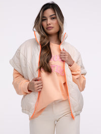 Oversized-Weste "Liane" in Creme