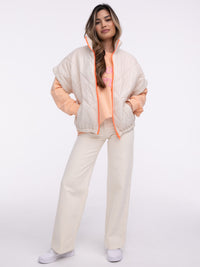 Oversized-Weste "Liane" in Creme