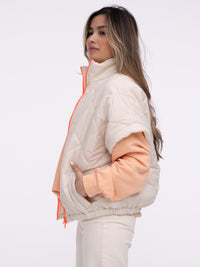 Oversized-Weste "Liane" in Creme
