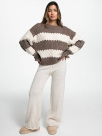 Pullover "Finnia" in Hazelnut/Creme