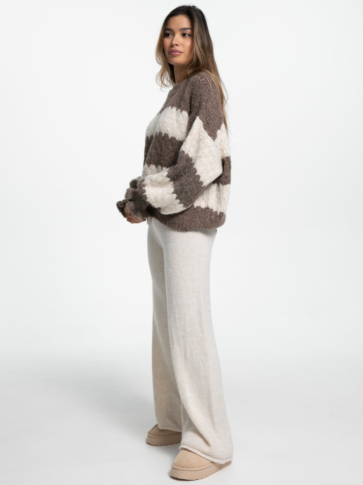 Pullover "Finnia" in Hazelnut/Creme