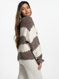Pullover "Finnia" in Hazelnut/Creme
