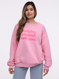 Sweater "Self Care" in Rosa