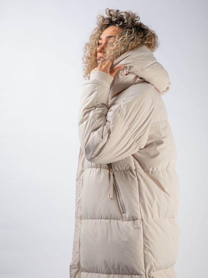 Langer Parker Beige seitenansicht