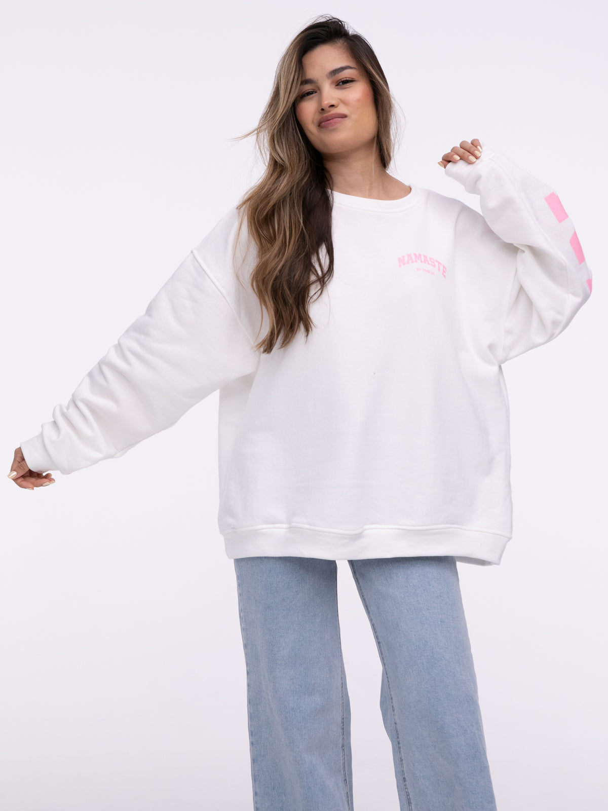 Sweater "Namaste" in Weiß