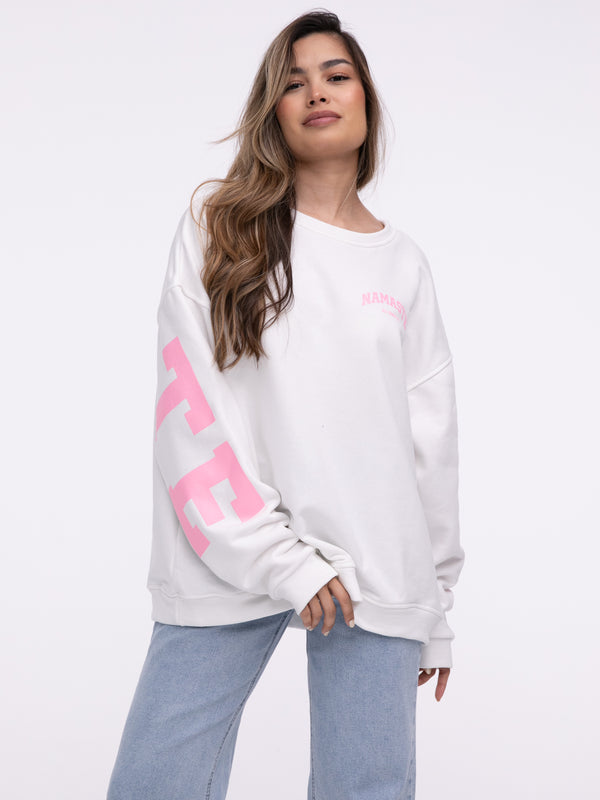 Sweater "Namaste" in Weiß