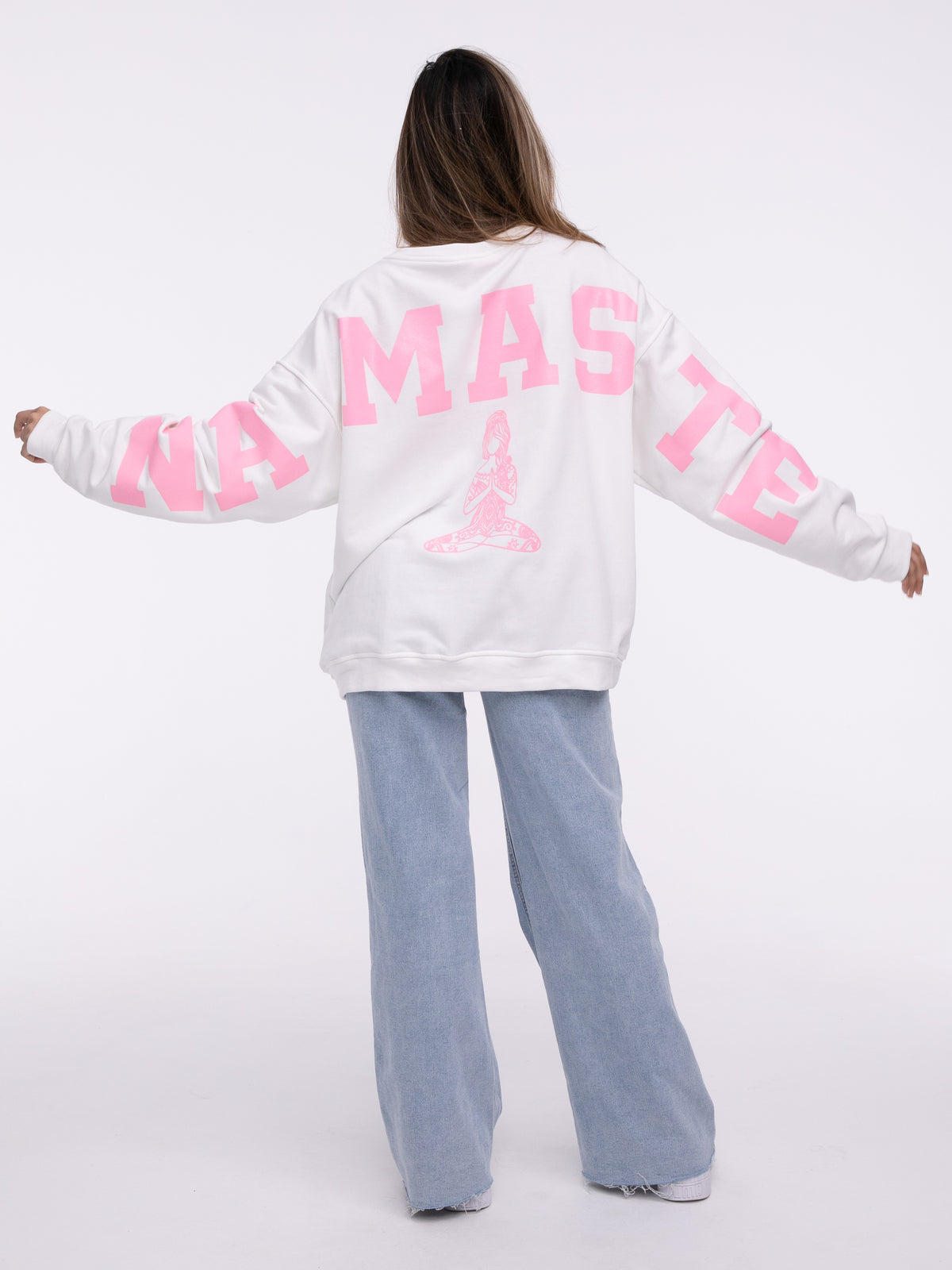 Sweater "Namaste" in Weiß