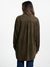 Bluse in Wildlederoptik "Valerie" in Khaki