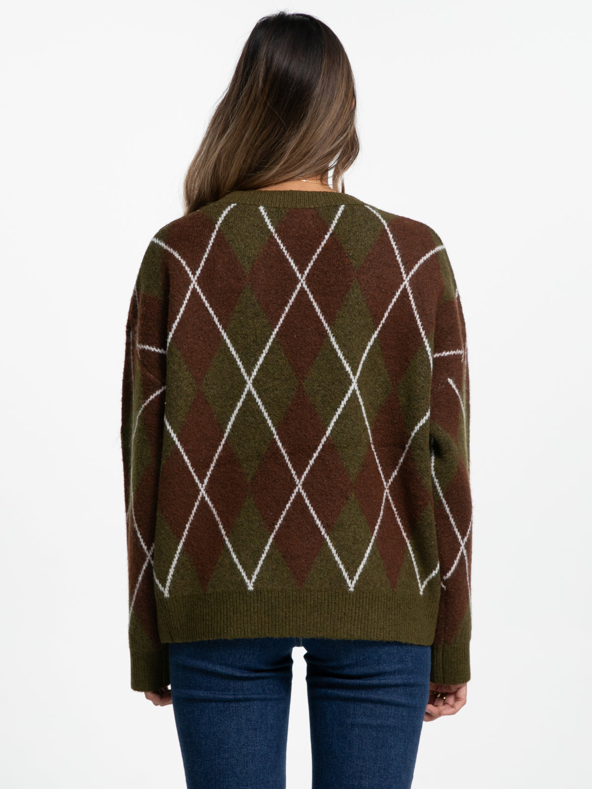 Pullover "Carolyn" in Khaki/Braun