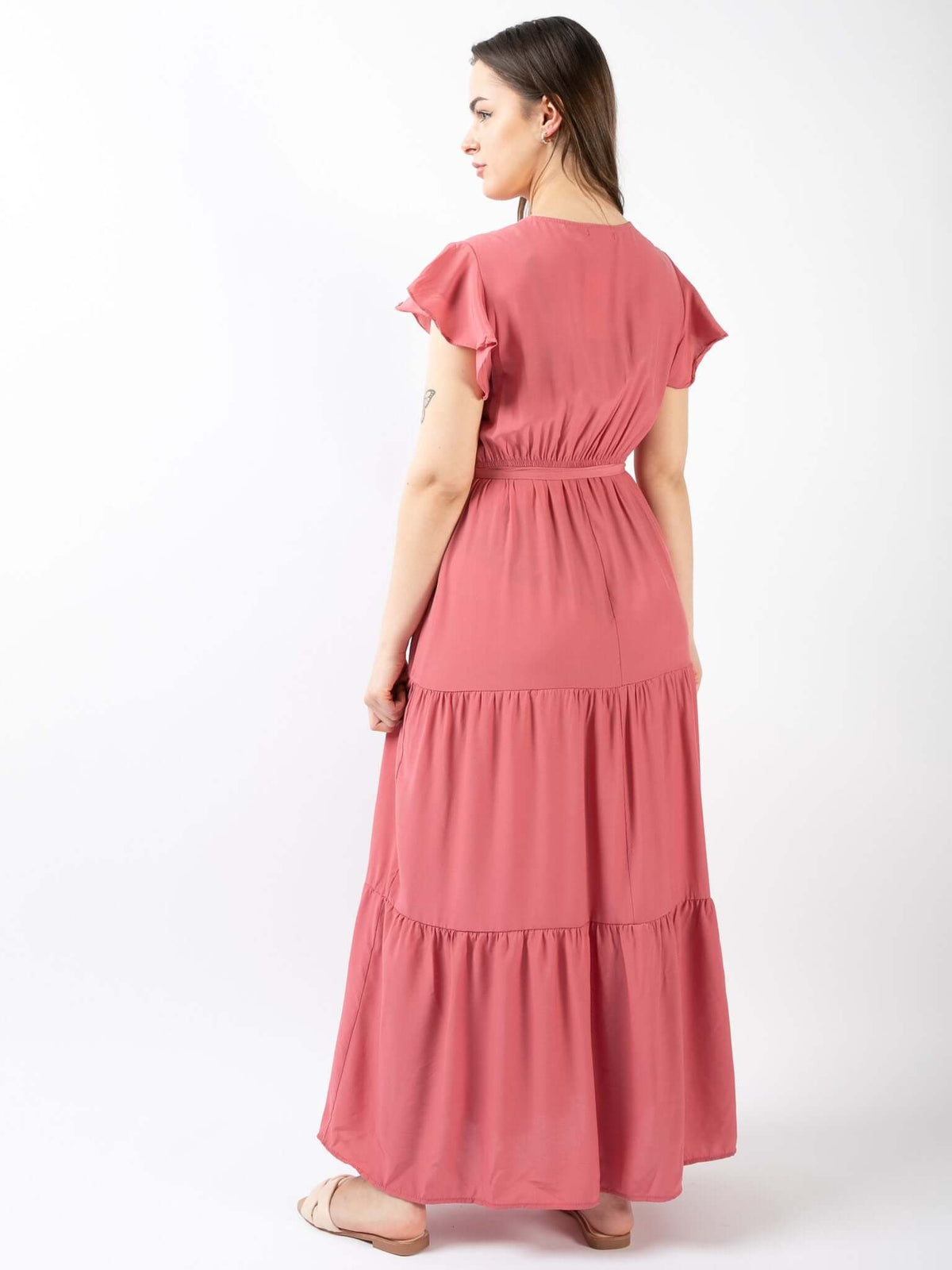 Maxikleid „Flory“ in Himbeere