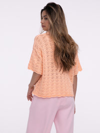 Häkeloberteil "Waves" in Light Orange