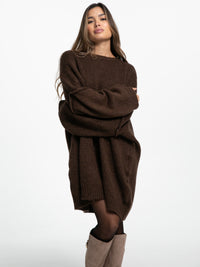 Longpullover "Elisa" in Braun