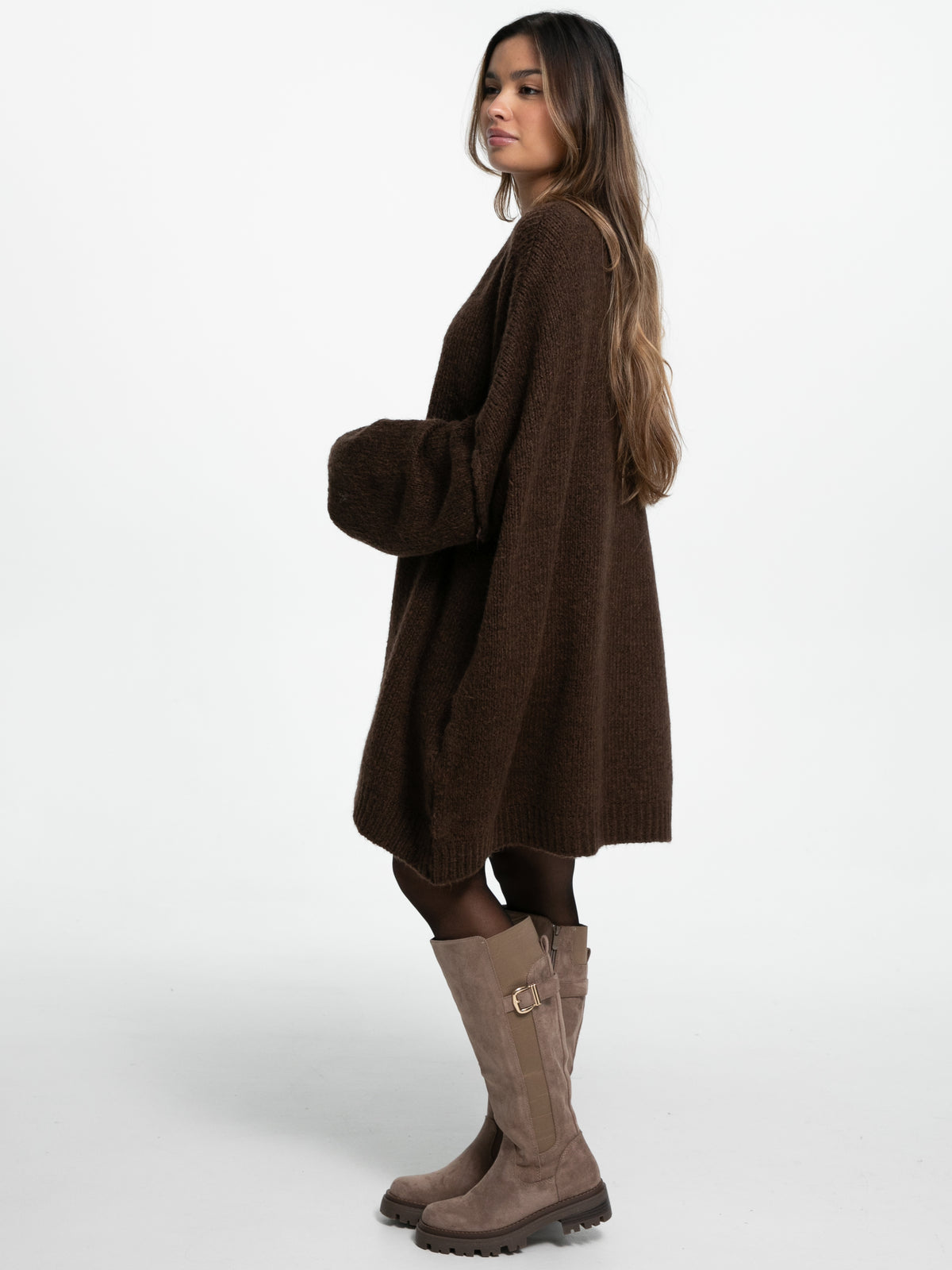 Longpullover "Elisa" in Braun