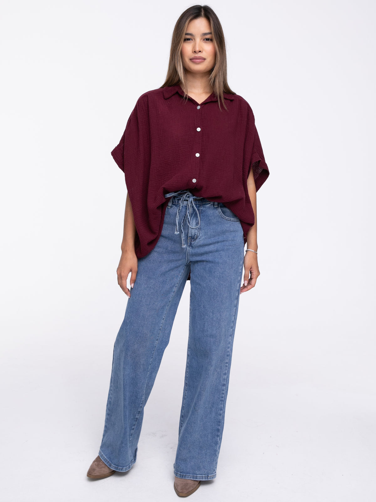 Musselin-Bluse "Baby Wanda" in Burgundy