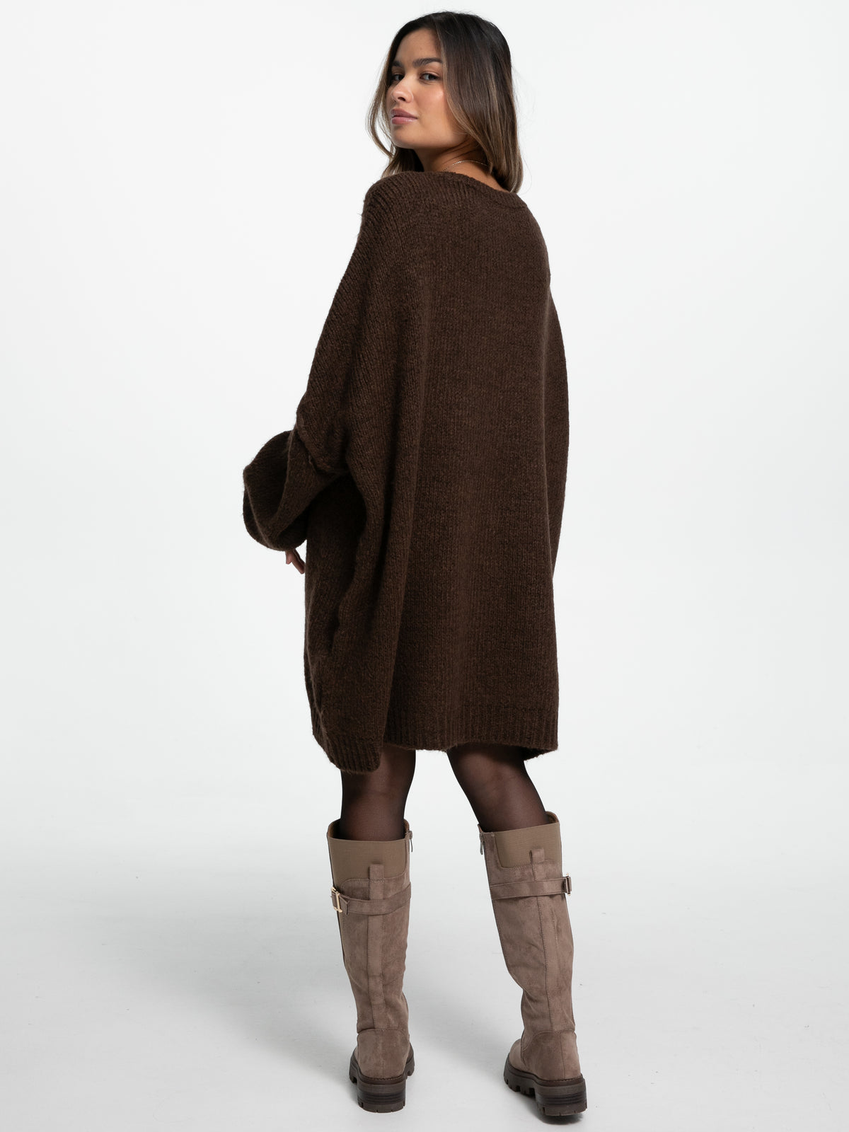 Longpullover "Elisa" in Braun