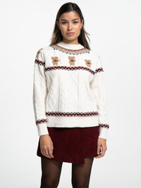 Pullover "Festive" in Creme