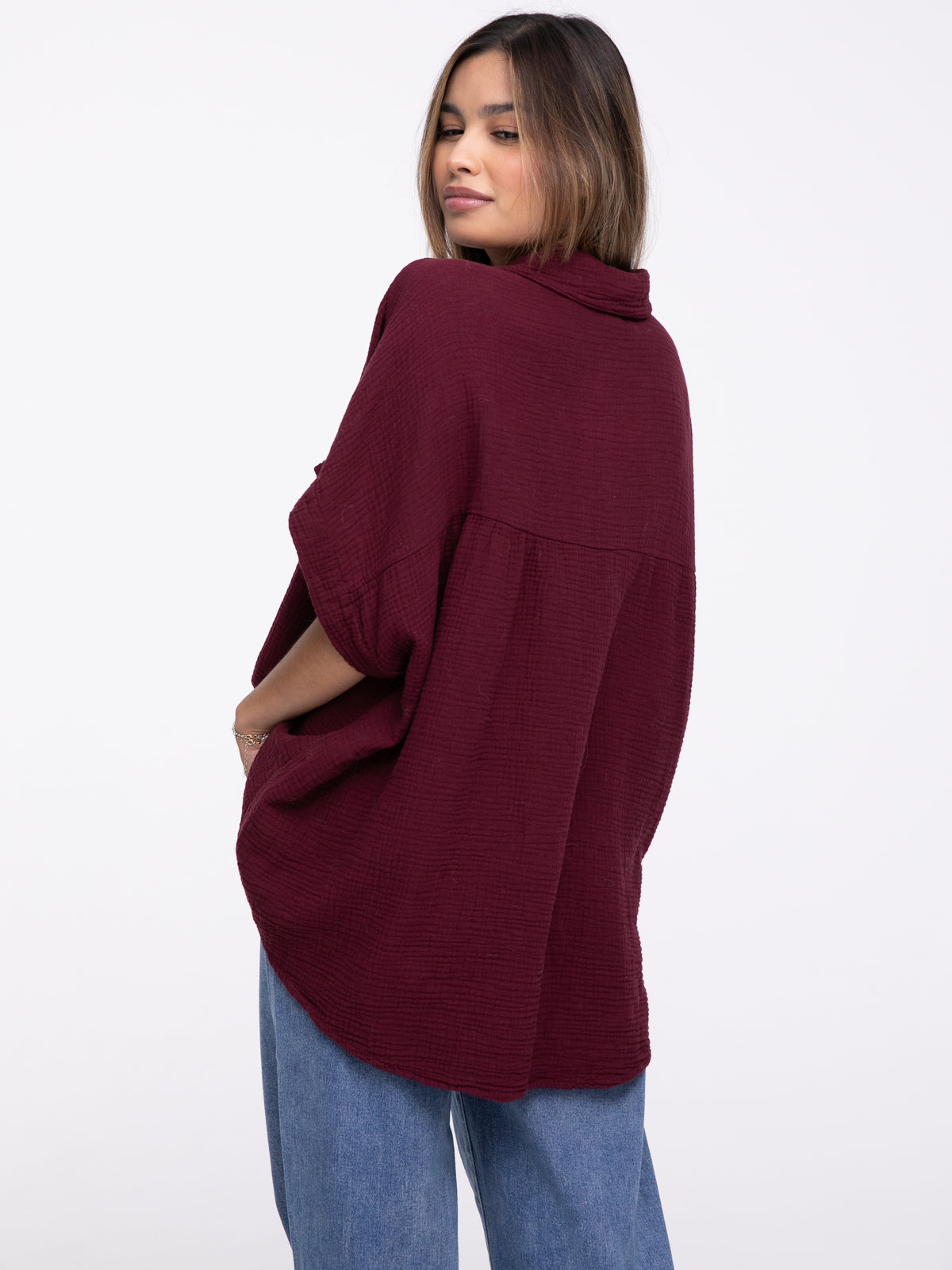 Musselin-Bluse "Baby Wanda" in Burgundy