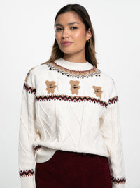 Pullover "Festive" in Creme