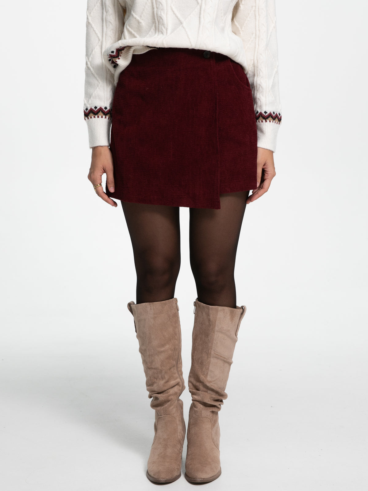 Cord Hosenrock "Liv" in Burgundy