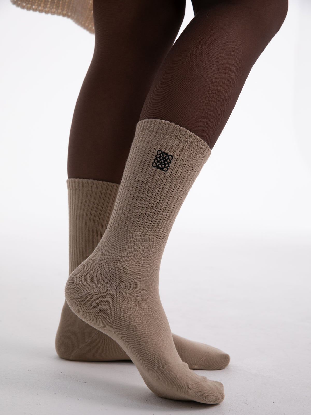 Socken "Monogram" in Beige