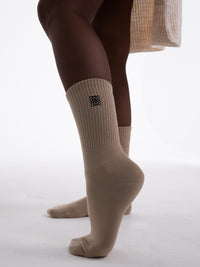 Socken "Monogram" in Beige