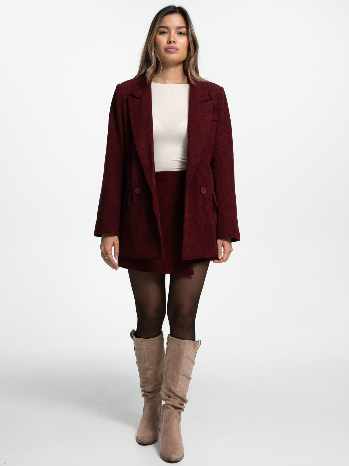 Cord-Blazer "Macy" in Burgundy