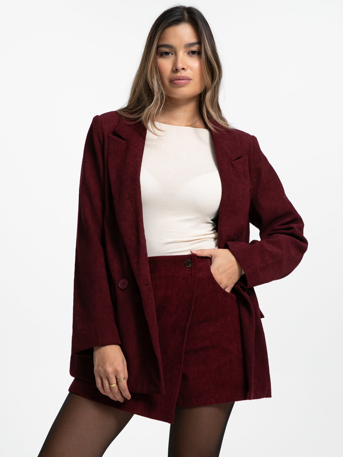 Cord Hosenrock "Liv" in Burgundy