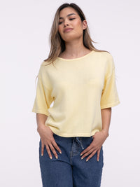 Premium Strick-Shirt "Lina" in Lemon