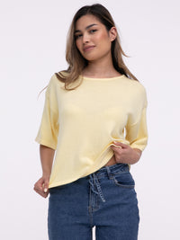 Premium Strick-Shirt "Lina" in Lemon